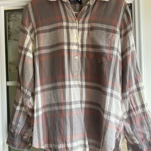 Women's Gray Plaid Shirt